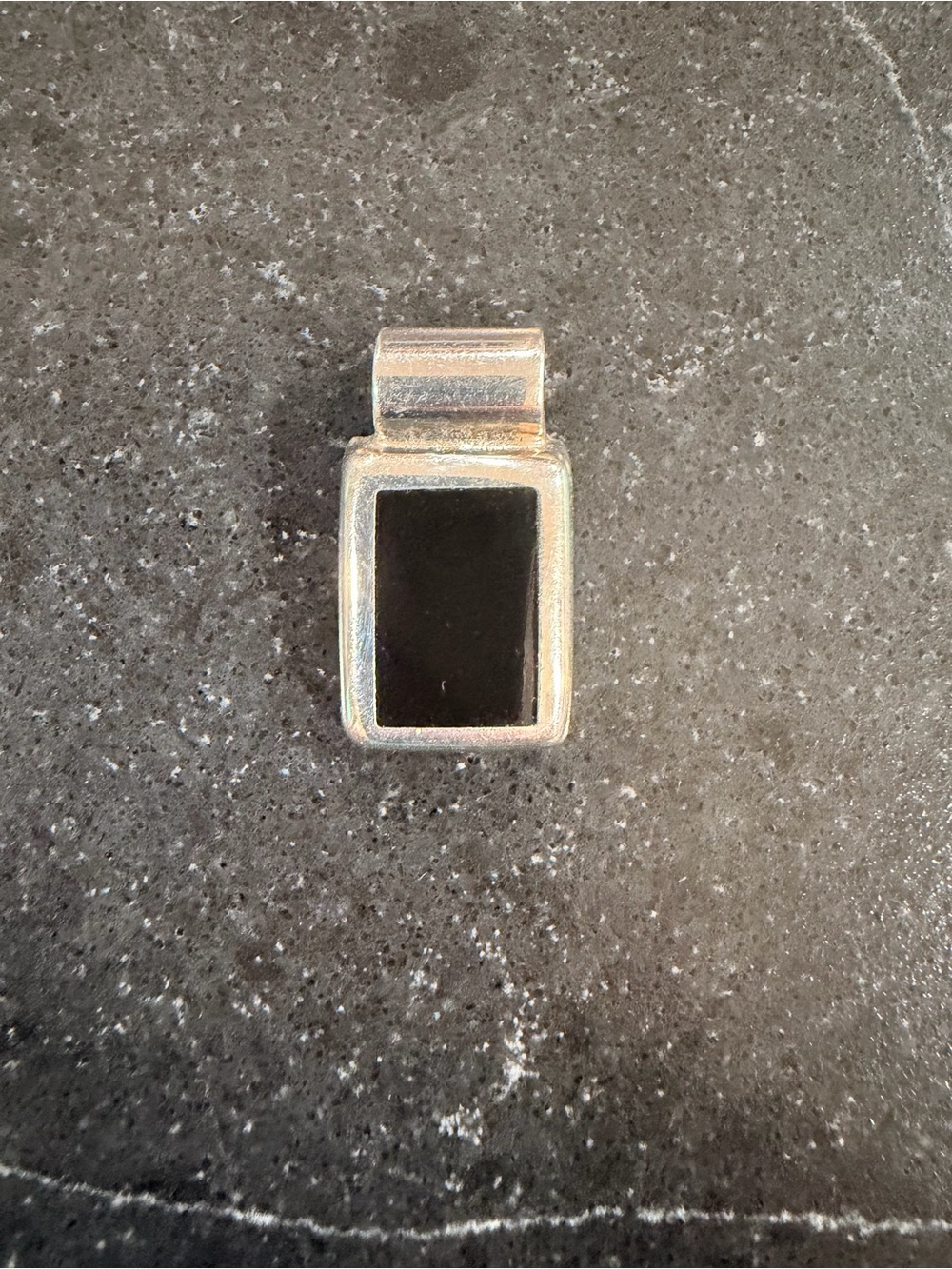Black stone Sterling Silver slide pendant